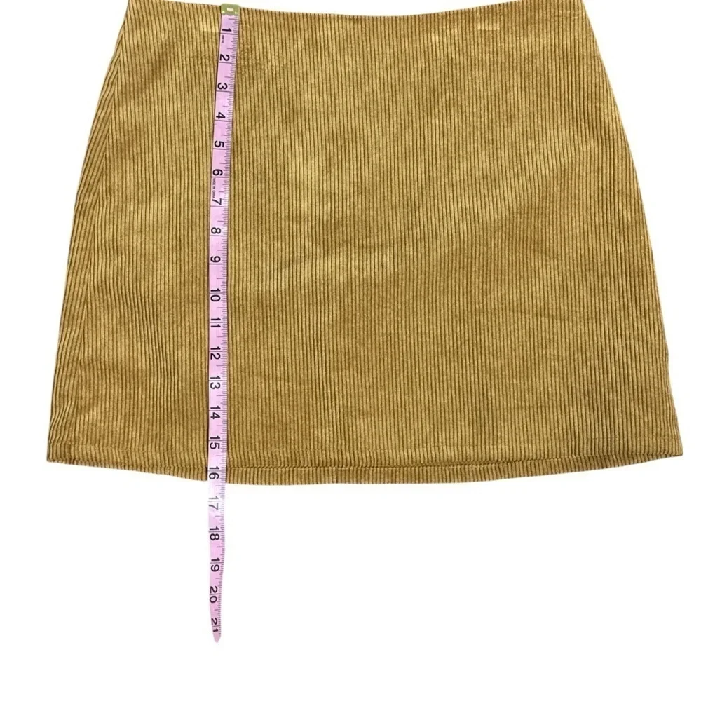 Honey Punch Tan Corduroy Mini Skirt Size L | Lined | Retro 90s Y2K Style